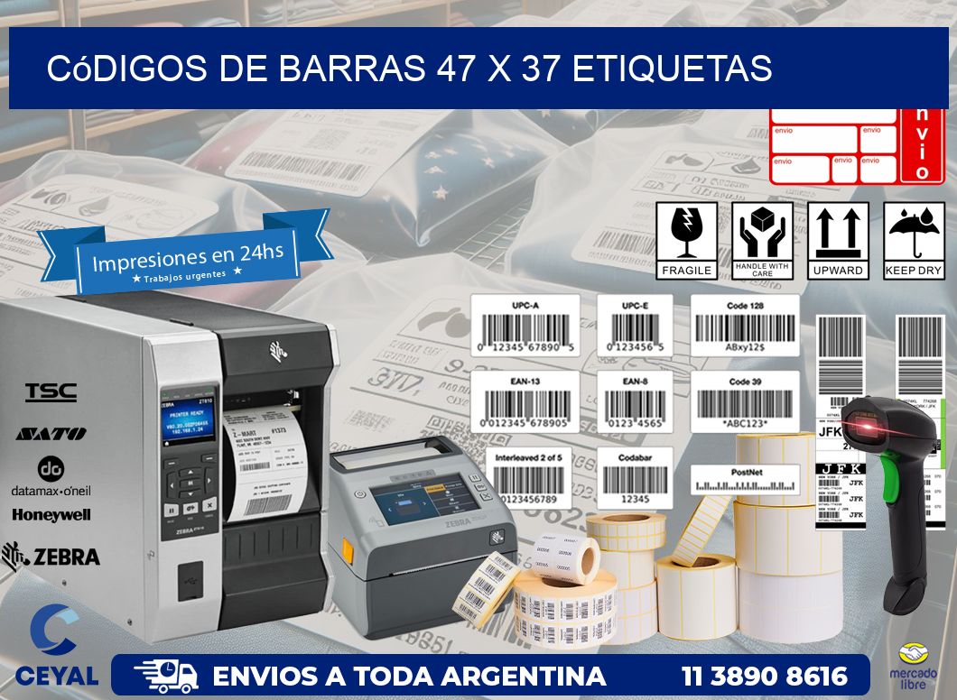 Códigos de Barras 47 x 37 etiquetas