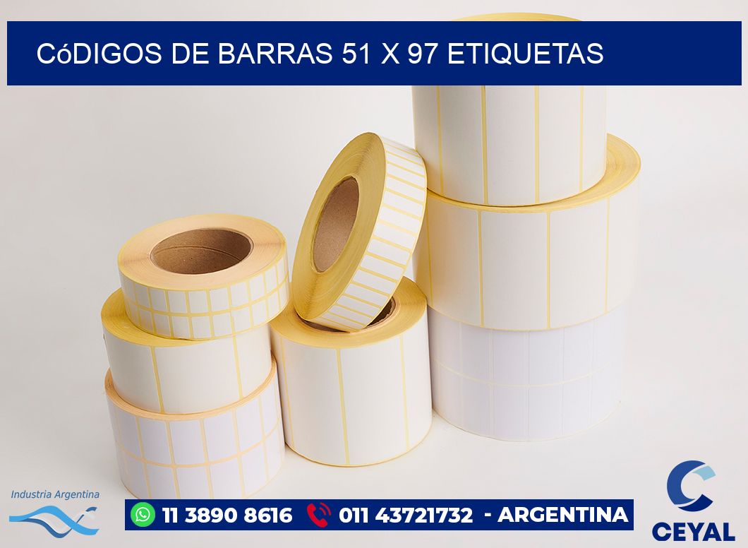 Códigos de Barras 51 x 97 etiquetas