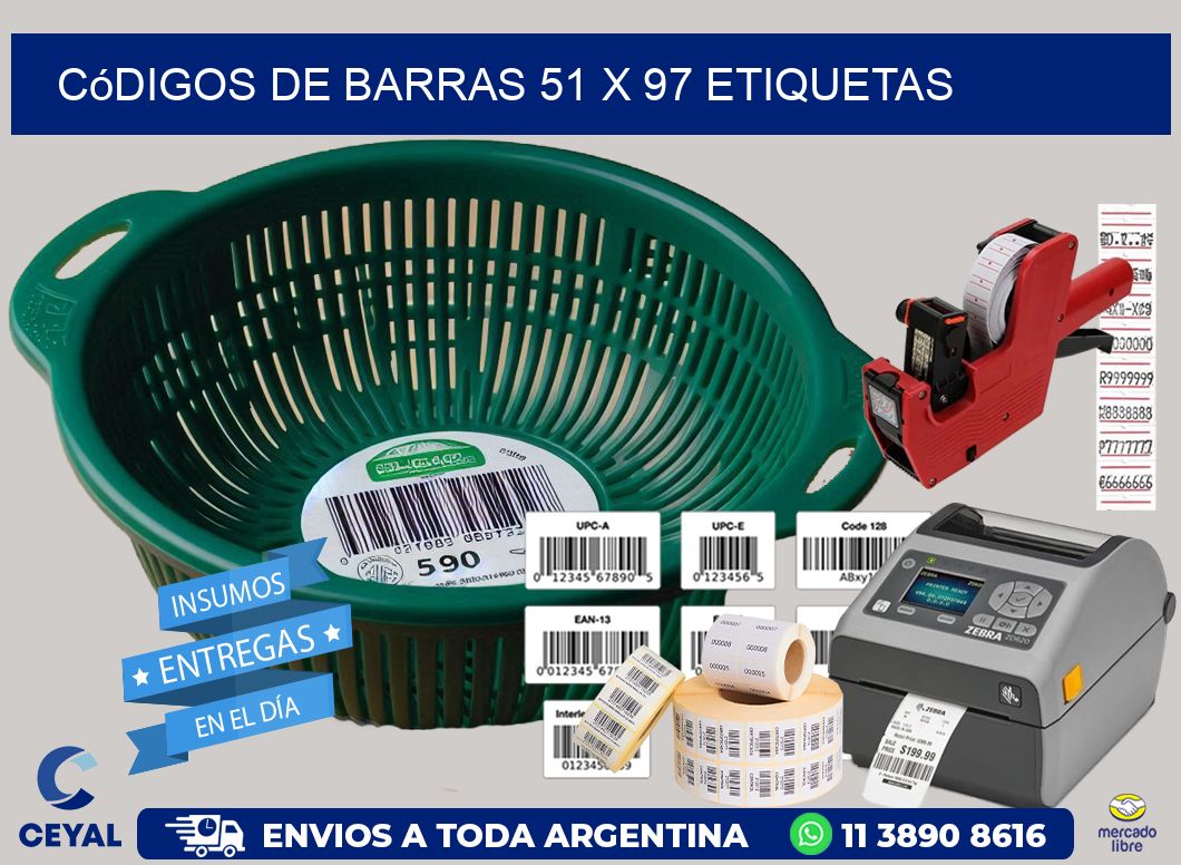 Códigos de Barras 51 x 97 etiquetas