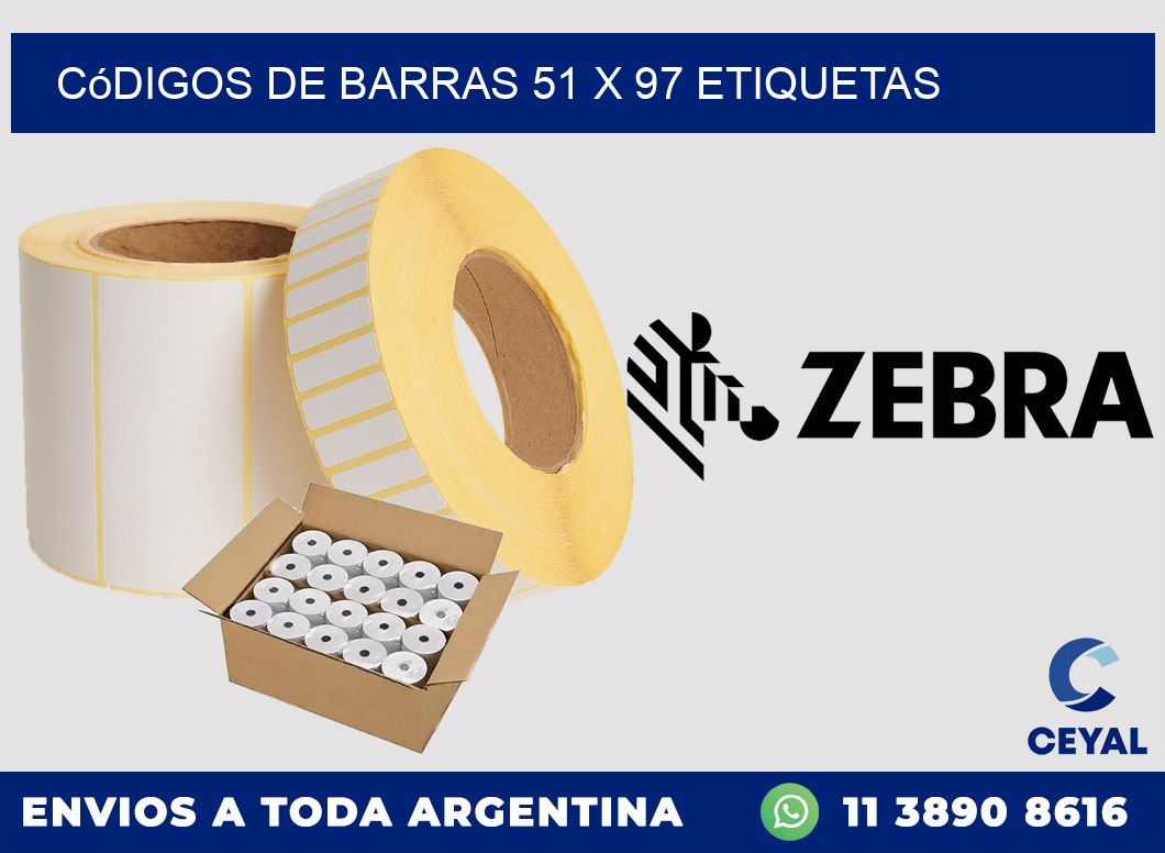 Códigos de Barras 51 x 97 etiquetas