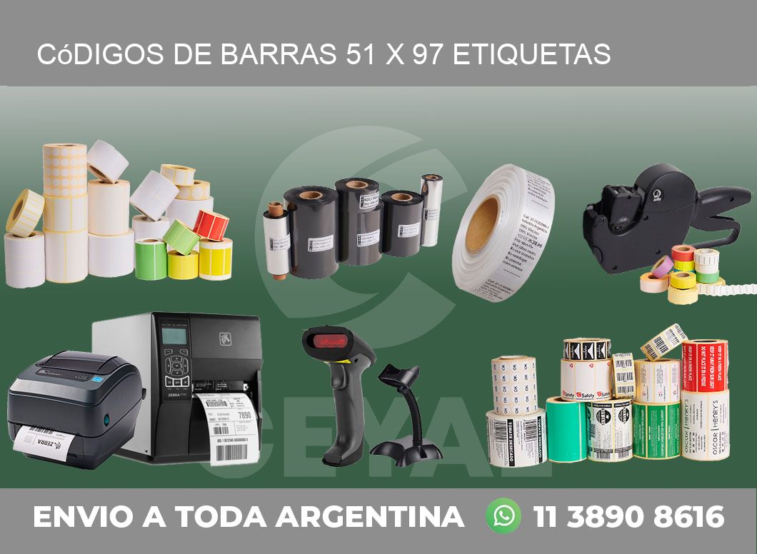 Códigos de Barras 51 x 97 etiquetas