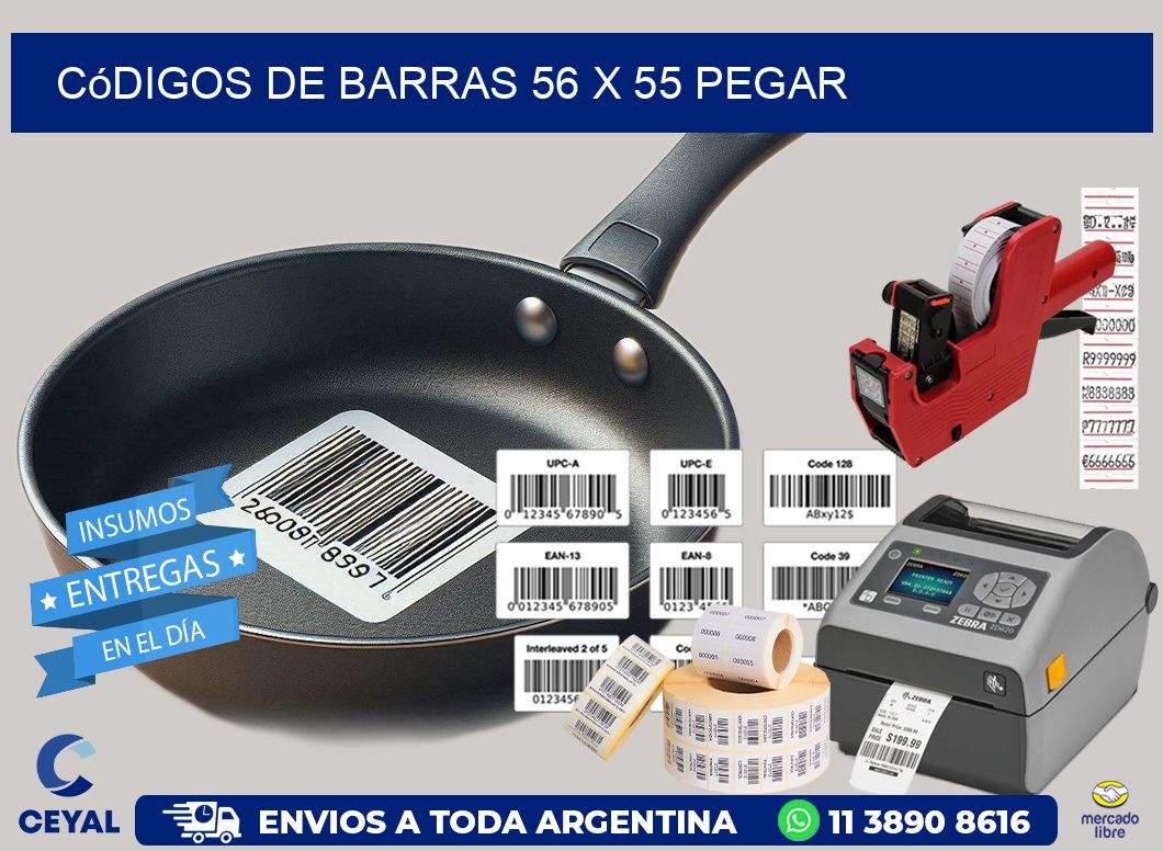 Códigos de Barras 56 x 55 pegar