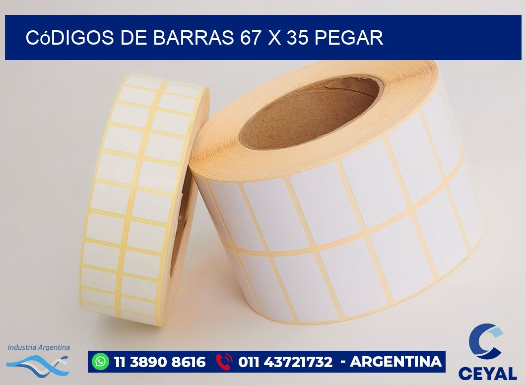 Códigos de Barras 67 x 35 pegar