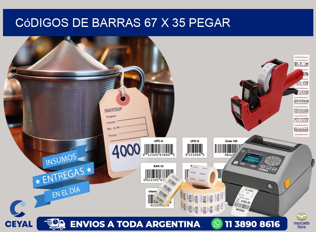 Códigos de Barras 67 x 35 pegar