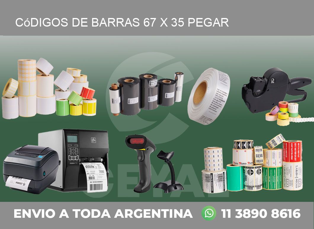 Códigos de Barras 67 x 35 pegar