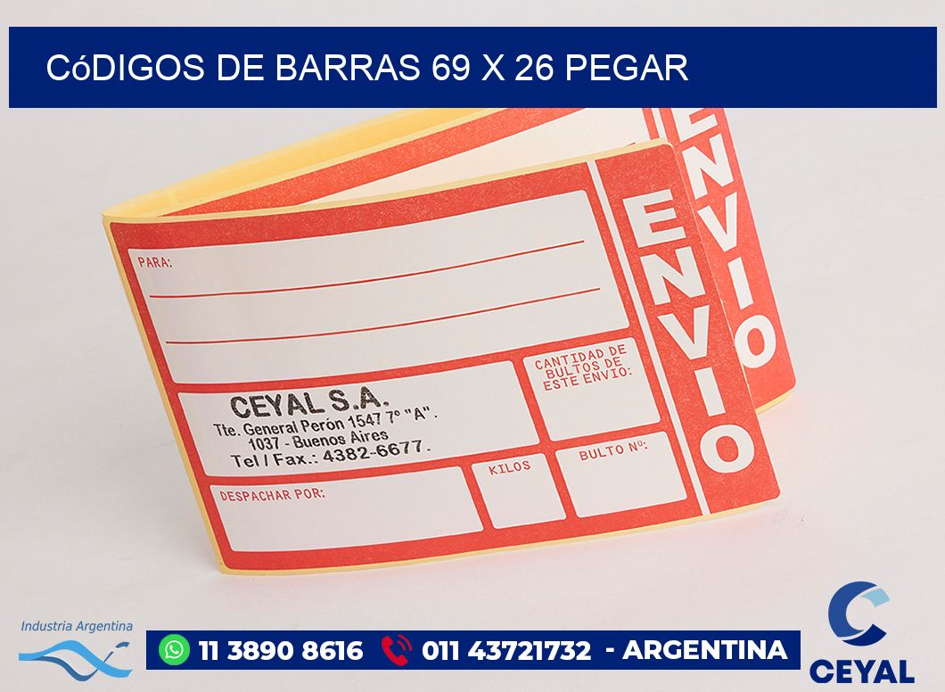 Códigos de Barras 69 x 26 pegar