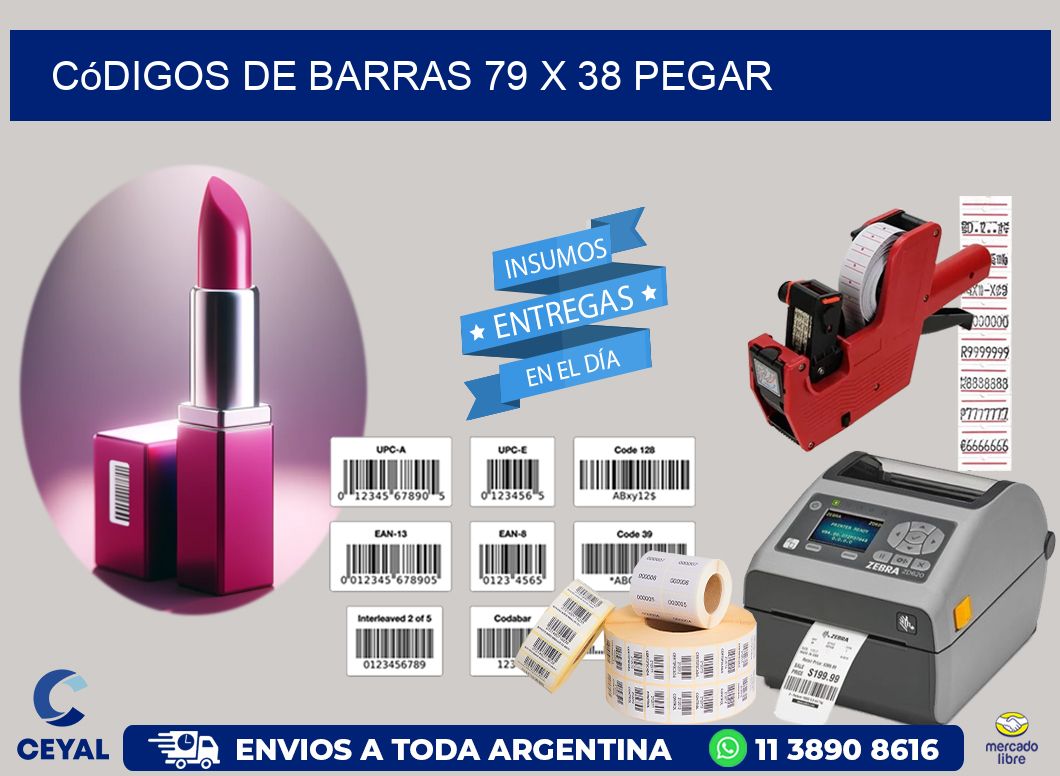 Códigos de Barras 79 x 38 pegar