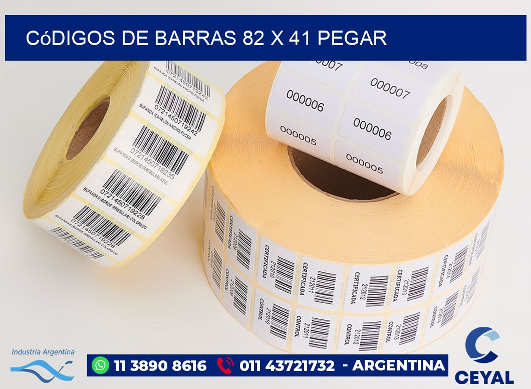 Códigos de Barras 82 x 41 pegar