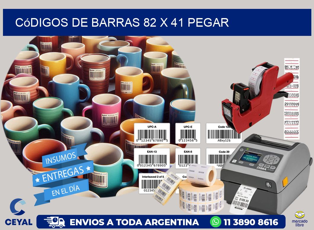Códigos de Barras 82 x 41 pegar