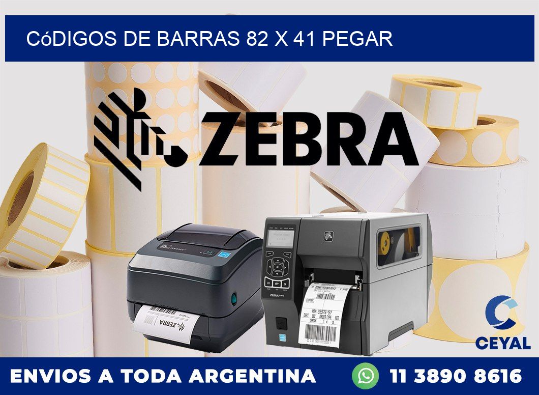 Códigos de Barras 82 x 41 pegar