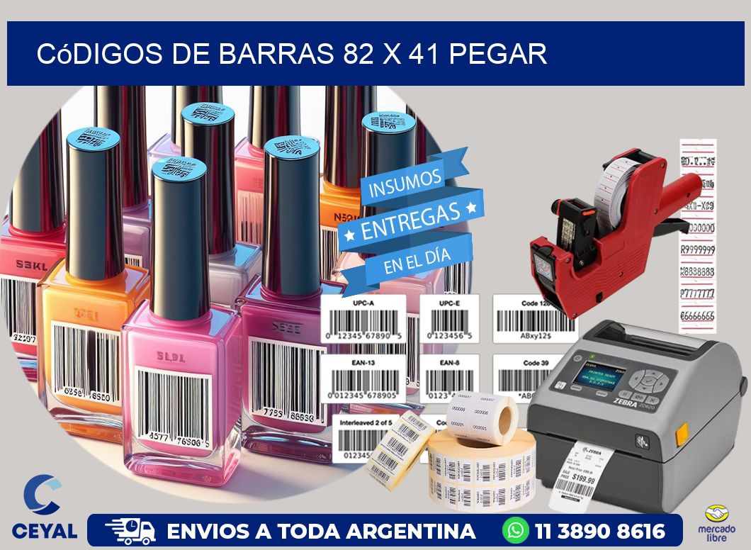 Códigos de Barras 82 x 41 pegar