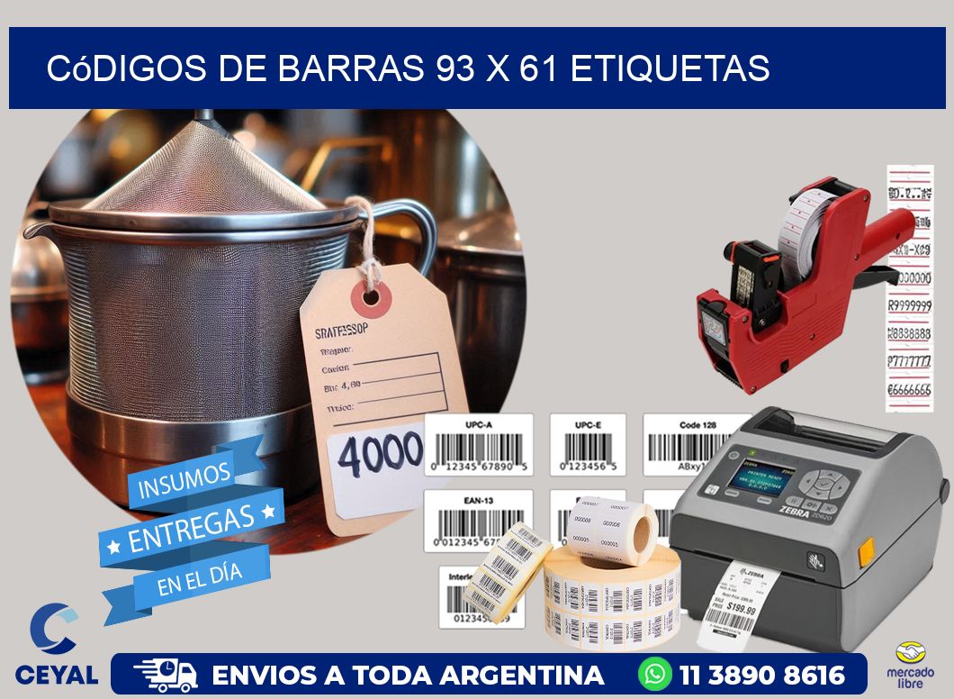 Códigos de Barras 93 x 61 etiquetas