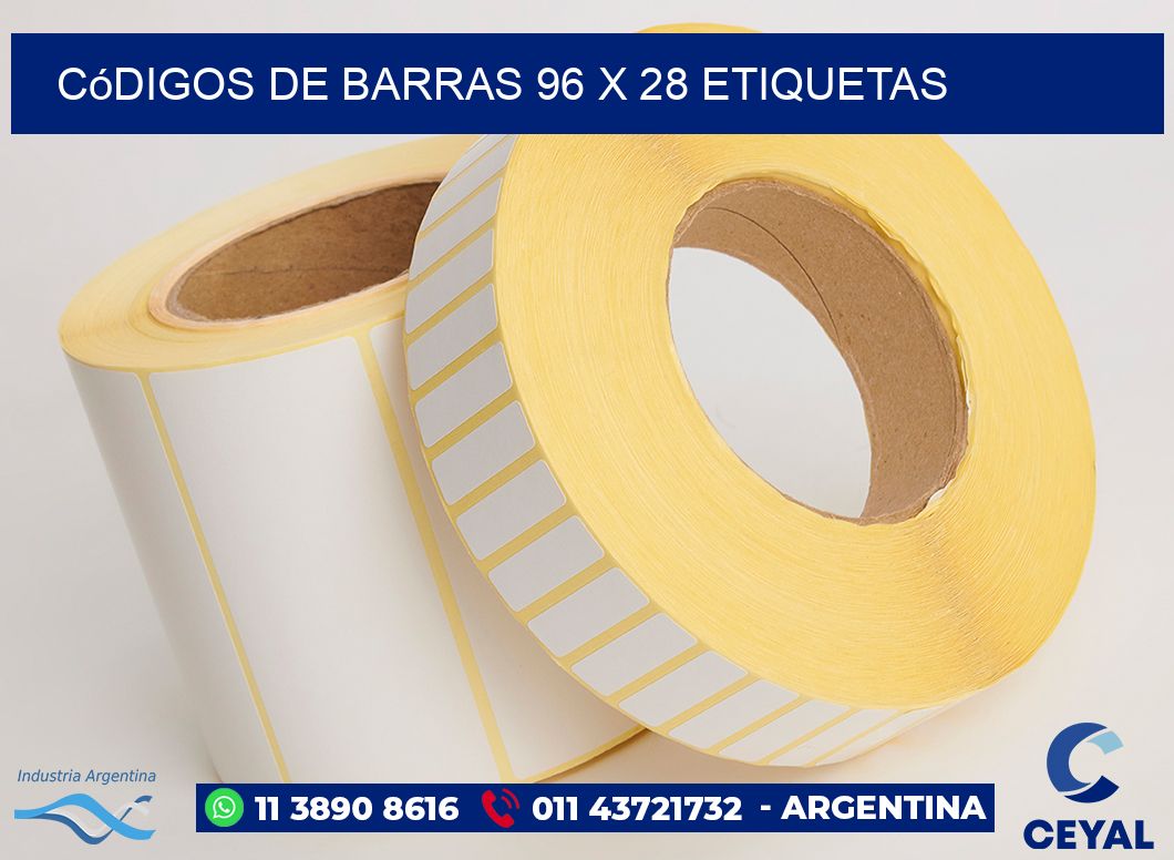 Códigos de Barras 96 x 28 etiquetas