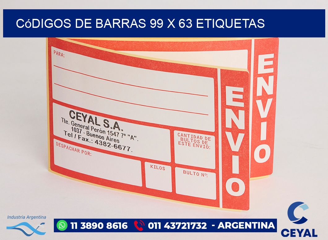 Códigos de Barras 99 x 63 etiquetas