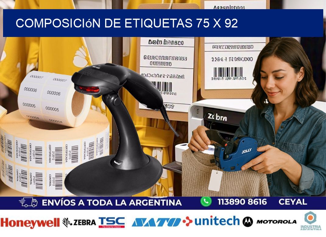 Composición de etiquetas 75 x 92