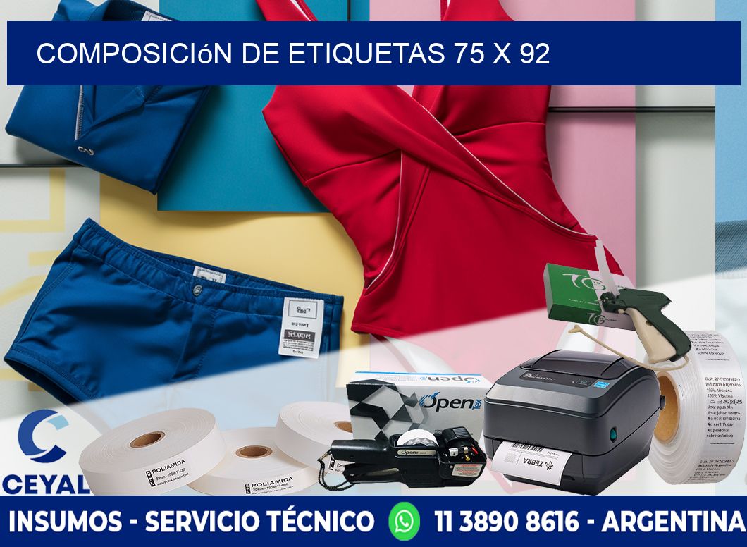 Composición de etiquetas 75 x 92