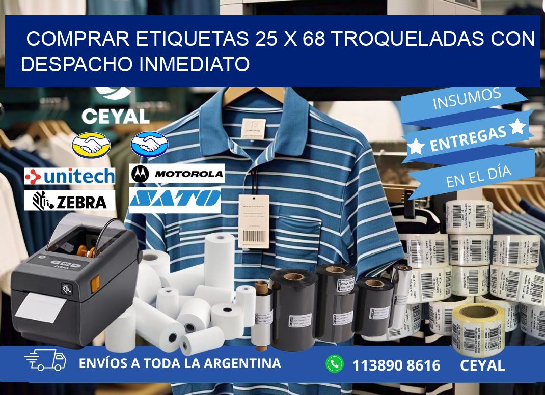 Comprar etiquetas 25 x 68 troqueladas con despacho inmediato