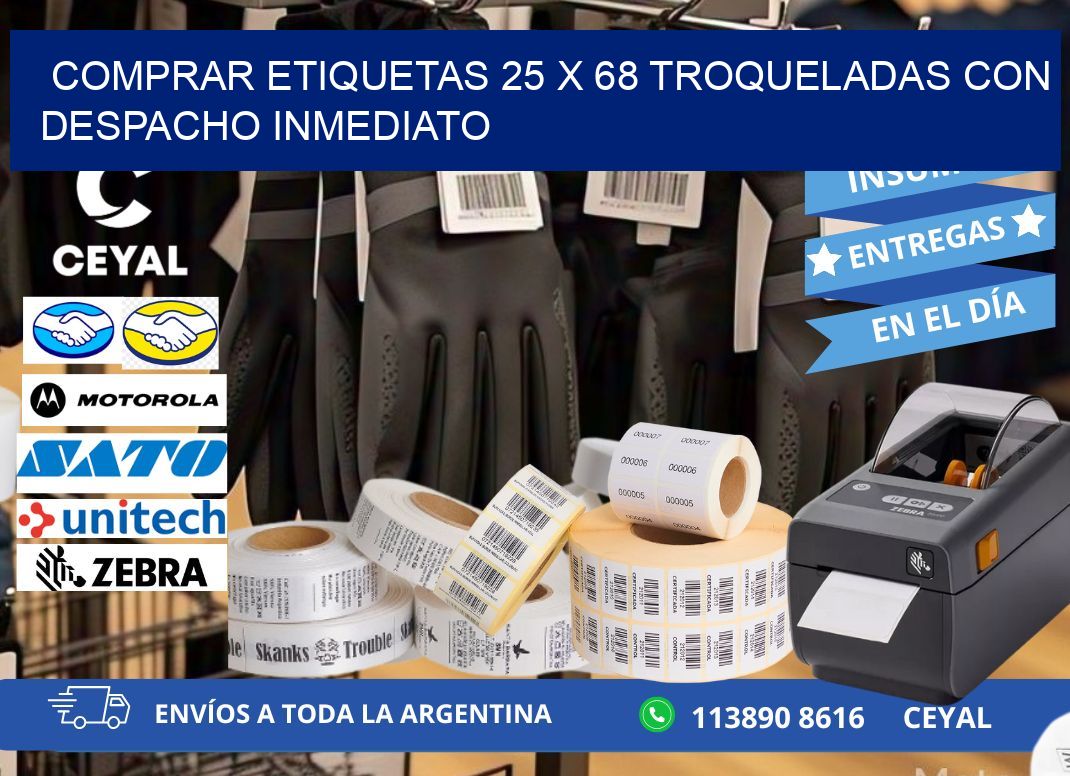 Comprar etiquetas 25 x 68 troqueladas con despacho inmediato