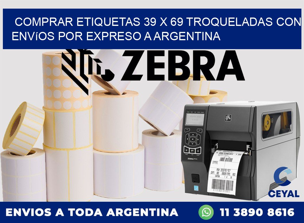 Comprar etiquetas 39 x 69 troqueladas con envíos por expreso a Argentina