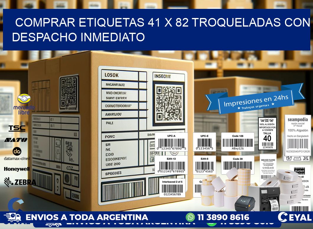 Comprar etiquetas 41 x 82 troqueladas con despacho inmediato