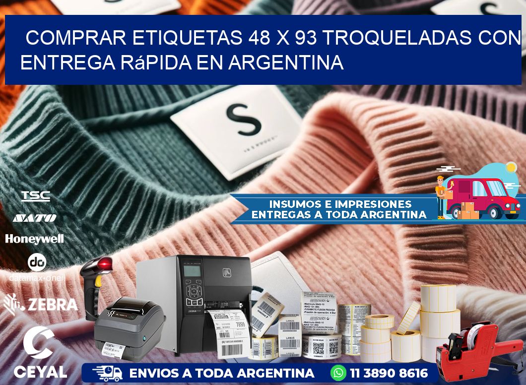 Comprar etiquetas 48 x 93 troqueladas con entrega rápida en Argentina