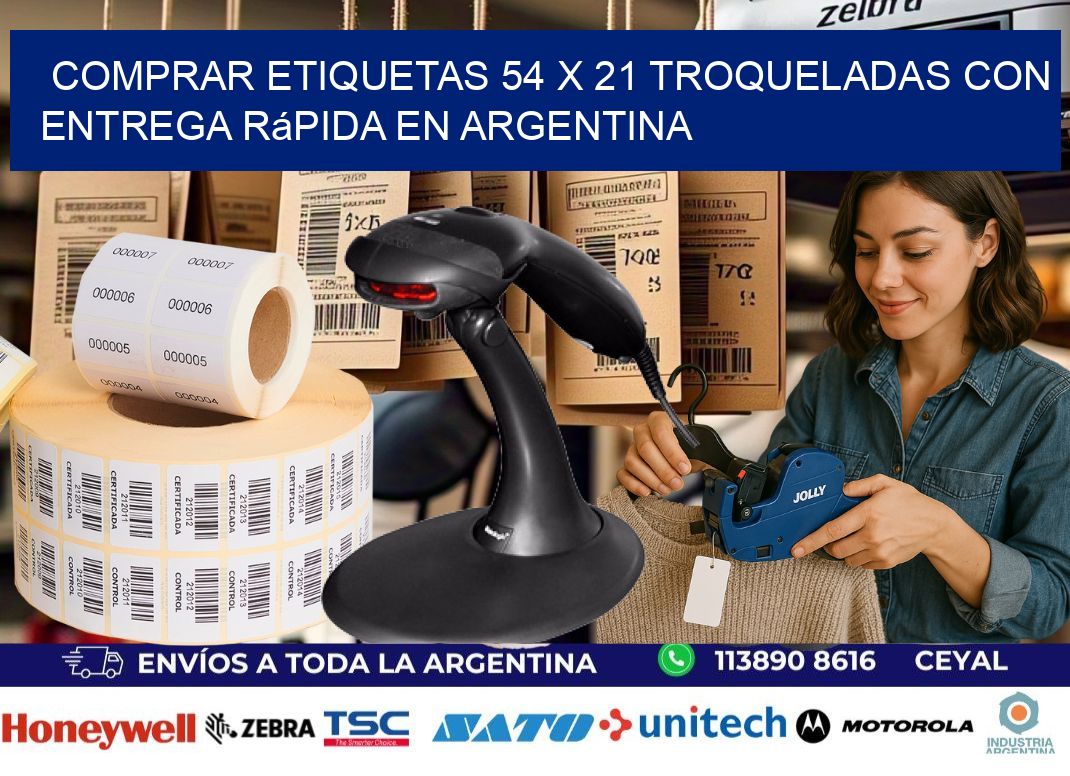 Comprar etiquetas 54 x 21 troqueladas con entrega rápida en Argentina