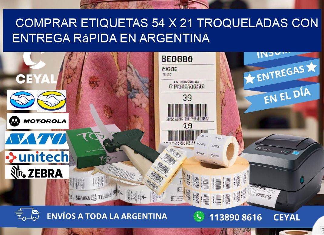 Comprar etiquetas 54 x 21 troqueladas con entrega rápida en Argentina