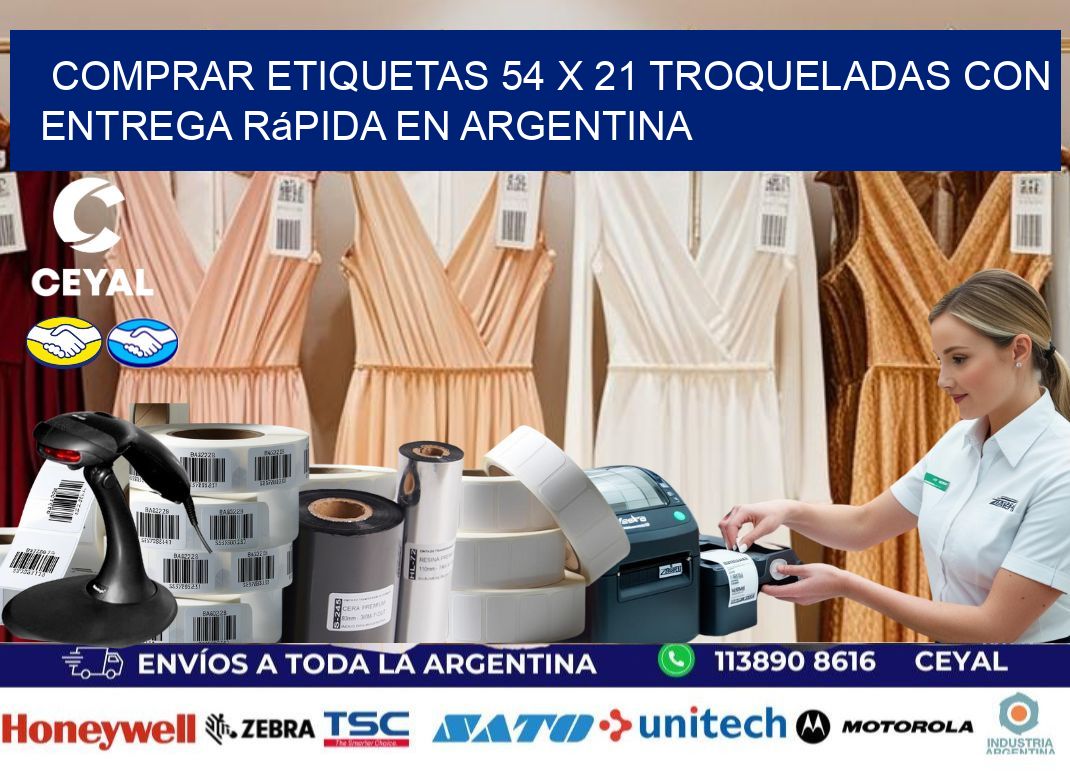 Comprar etiquetas 54 x 21 troqueladas con entrega rápida en Argentina