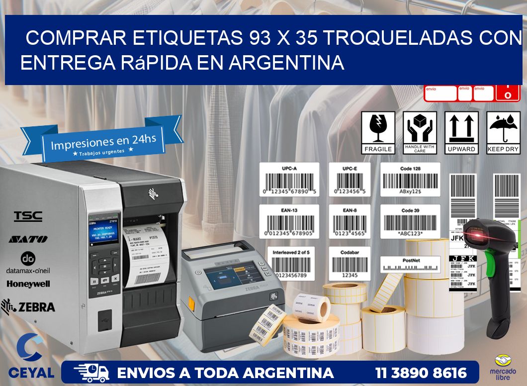 Comprar etiquetas 93 x 35 troqueladas con entrega rápida en Argentina