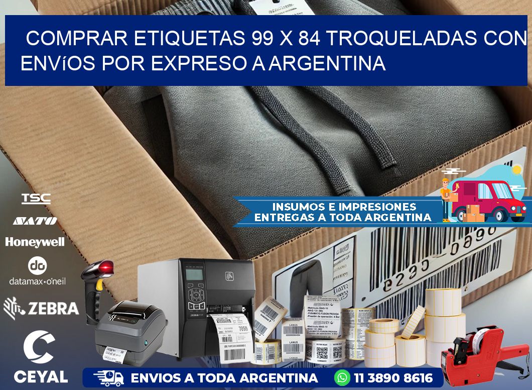 Comprar etiquetas 99 x 84 troqueladas con envíos por expreso a Argentina