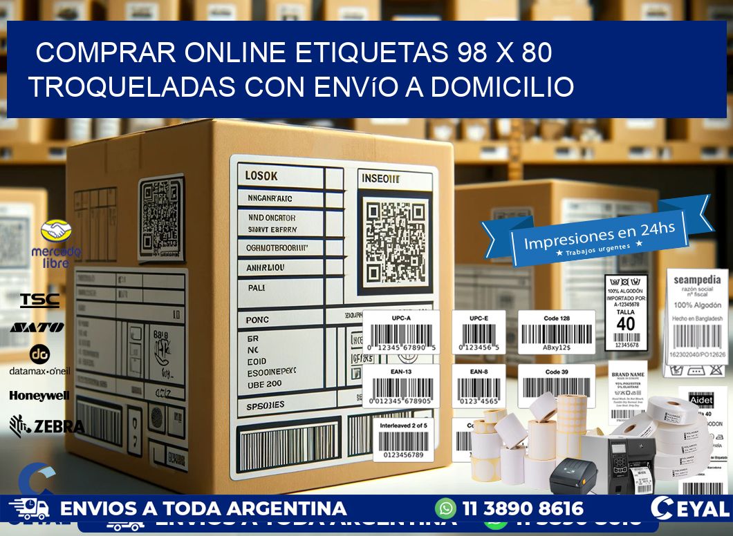 Comprar online etiquetas 98 x 80 troqueladas con envío a domicilio