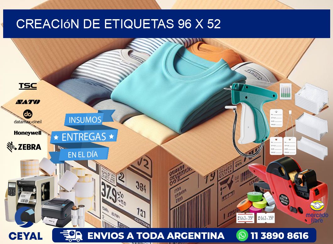 Creación de etiquetas 96 x 52