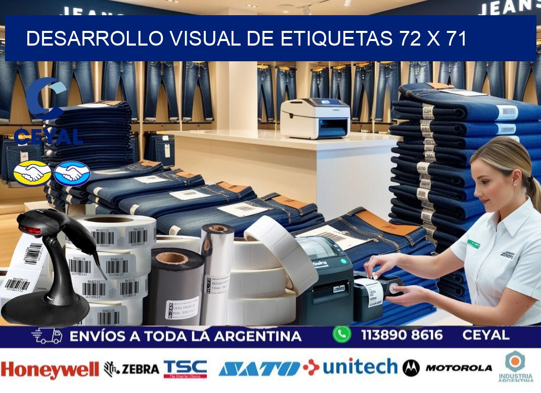 Desarrollo visual de etiquetas 72 x 71