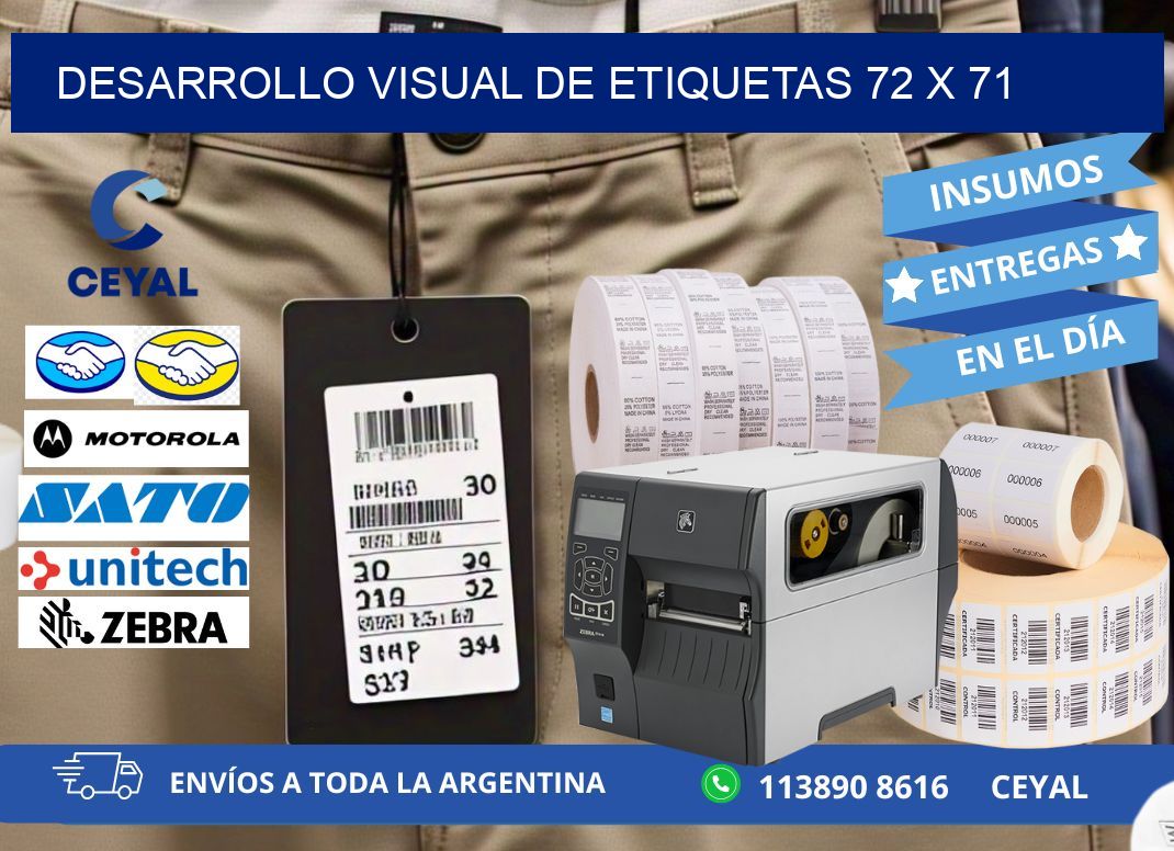 Desarrollo visual de etiquetas 72 x 71