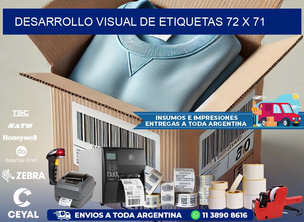 Desarrollo visual de etiquetas 72 x 71