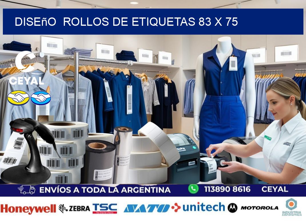 Diseño  ROLLOS DE ETIQUETAS 83 x 75