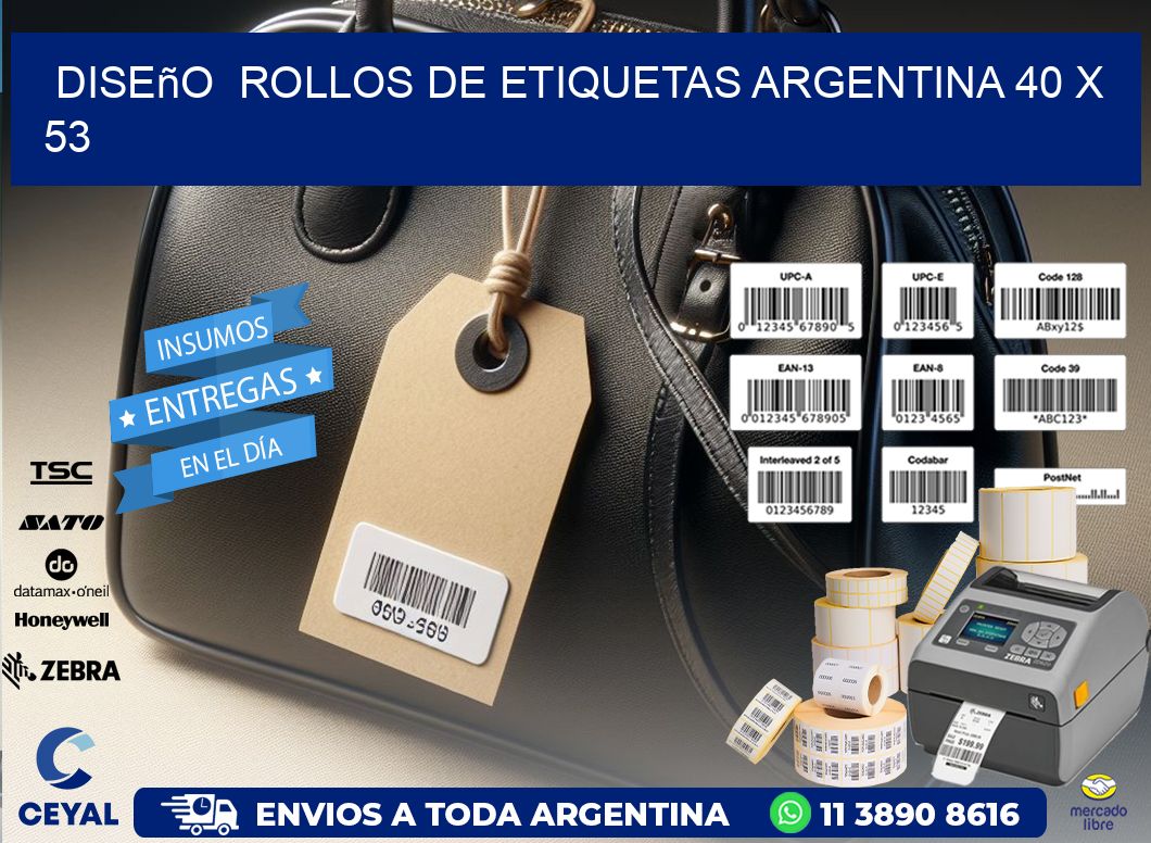 Diseño  ROLLOS DE ETIQUETAS ARGENTINA 40 x 53