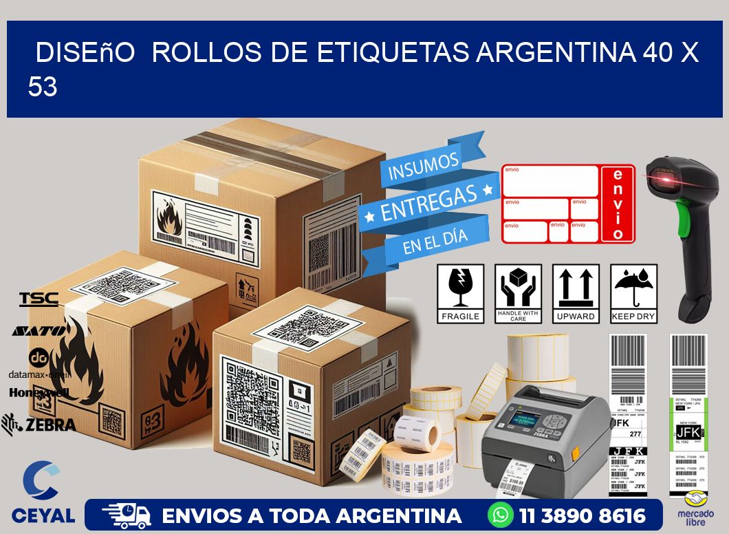 Diseño  ROLLOS DE ETIQUETAS ARGENTINA 40 x 53