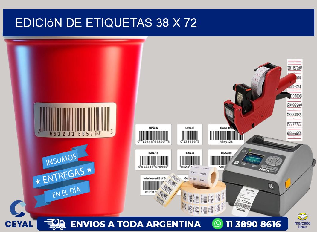 Edición de etiquetas 38 x 72
