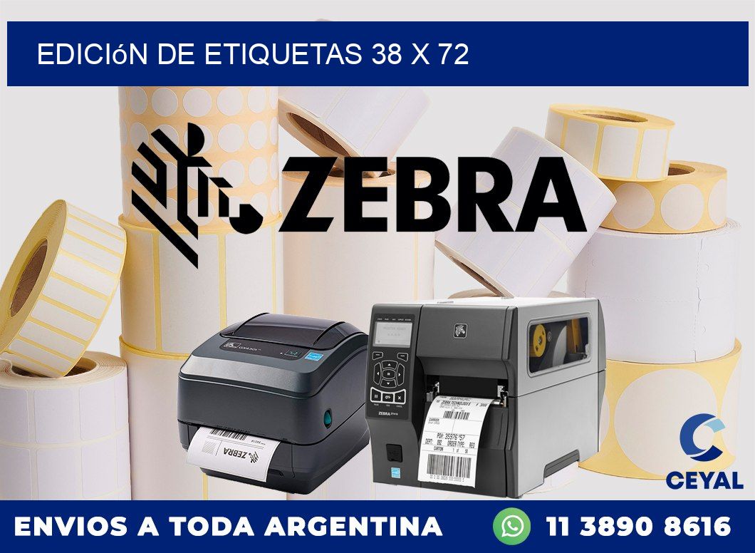 Edición de etiquetas 38 x 72