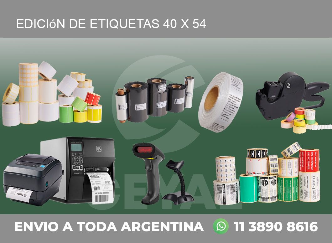 Edición de etiquetas 40 x 54