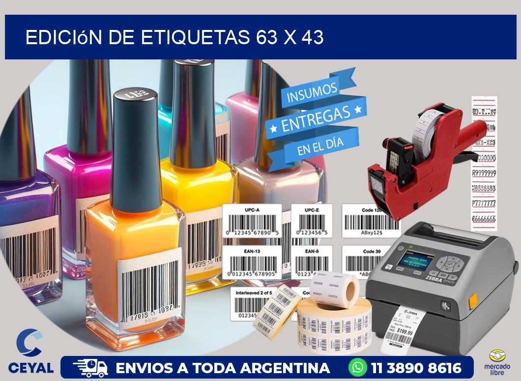 Edición de etiquetas 63 x 43