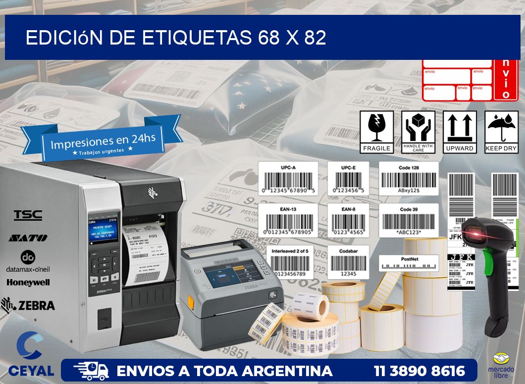 Edición de etiquetas 68 x 82