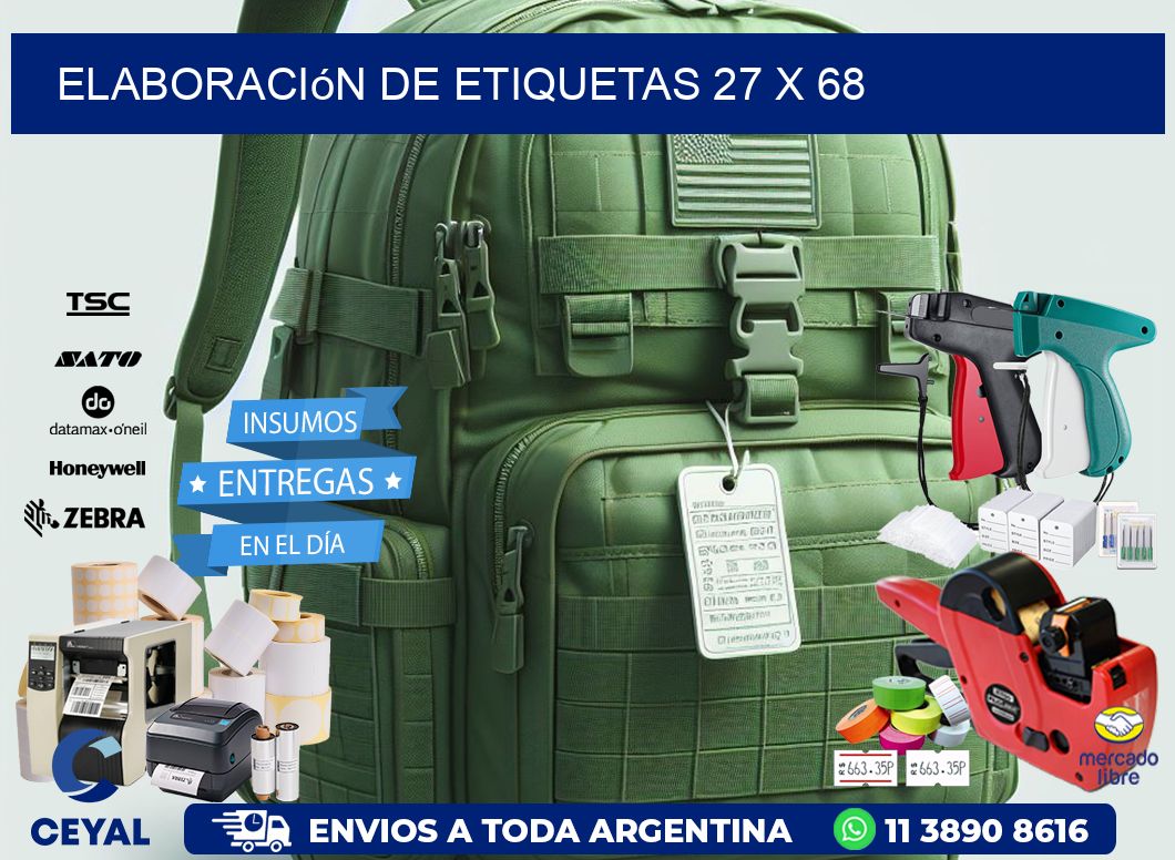 Elaboración de etiquetas 27 x 68