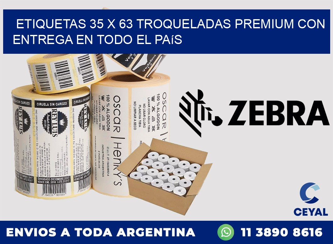 Etiquetas 35 x 63 troqueladas premium con entrega en todo el país