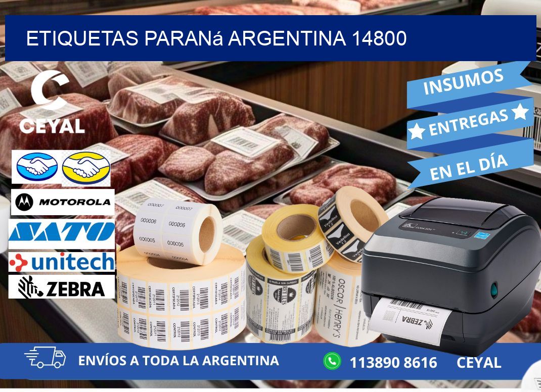 Etiquetas Paraná Argentina 14800