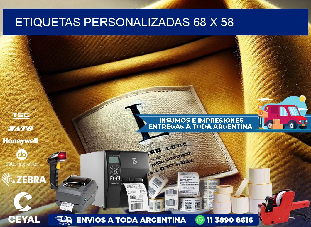Etiquetas personalizadas 68 x 58