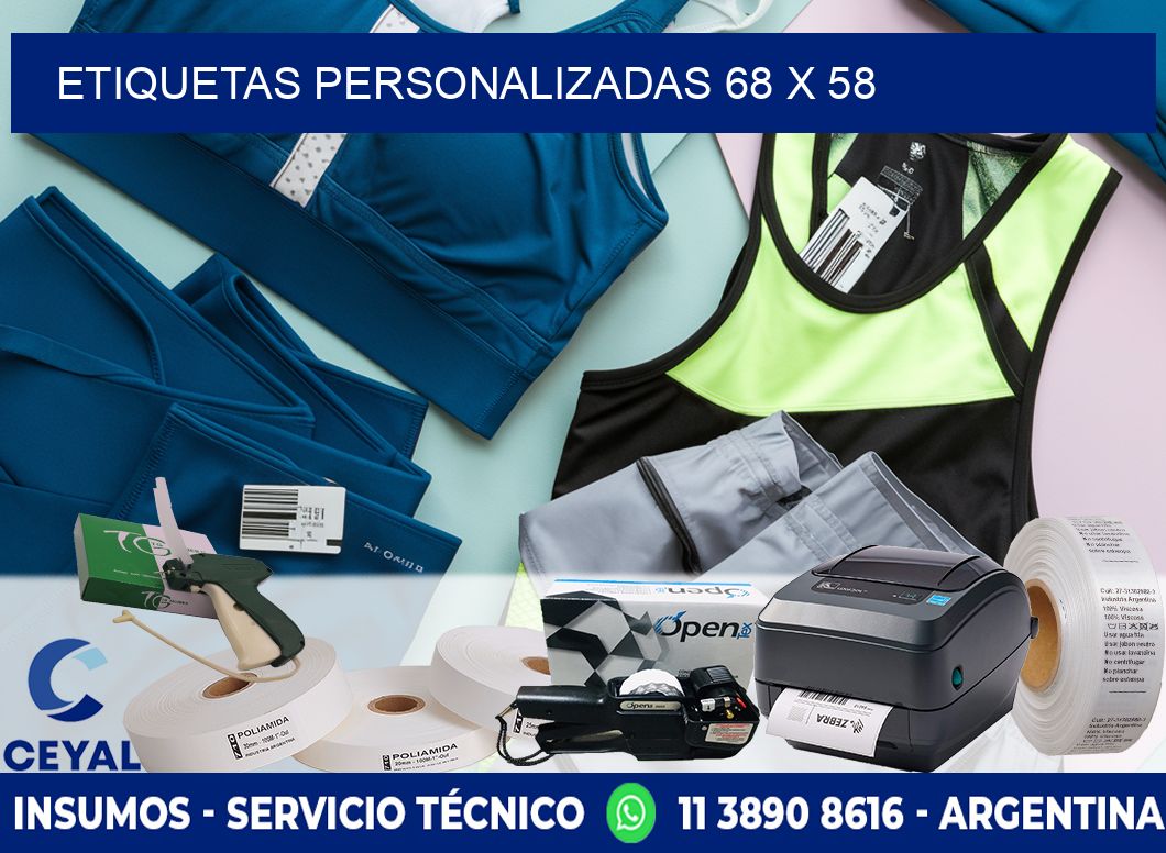 Etiquetas personalizadas 68 x 58