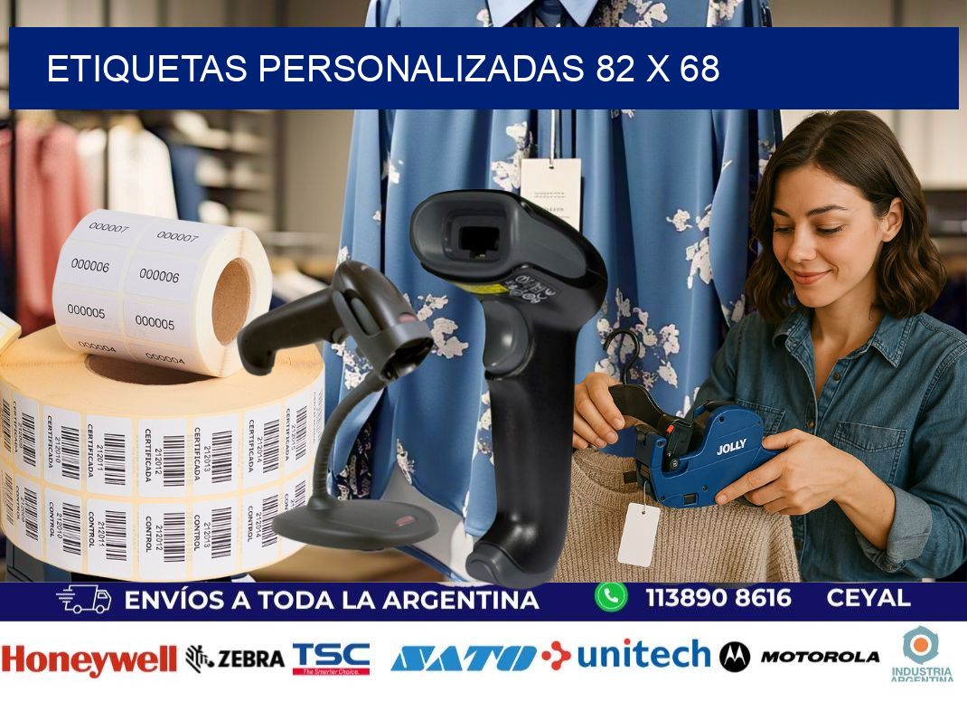 Etiquetas personalizadas 82 x 68