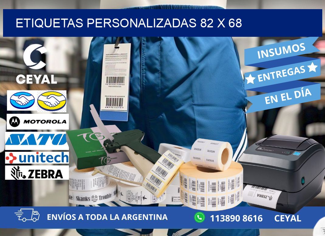 Etiquetas personalizadas 82 x 68